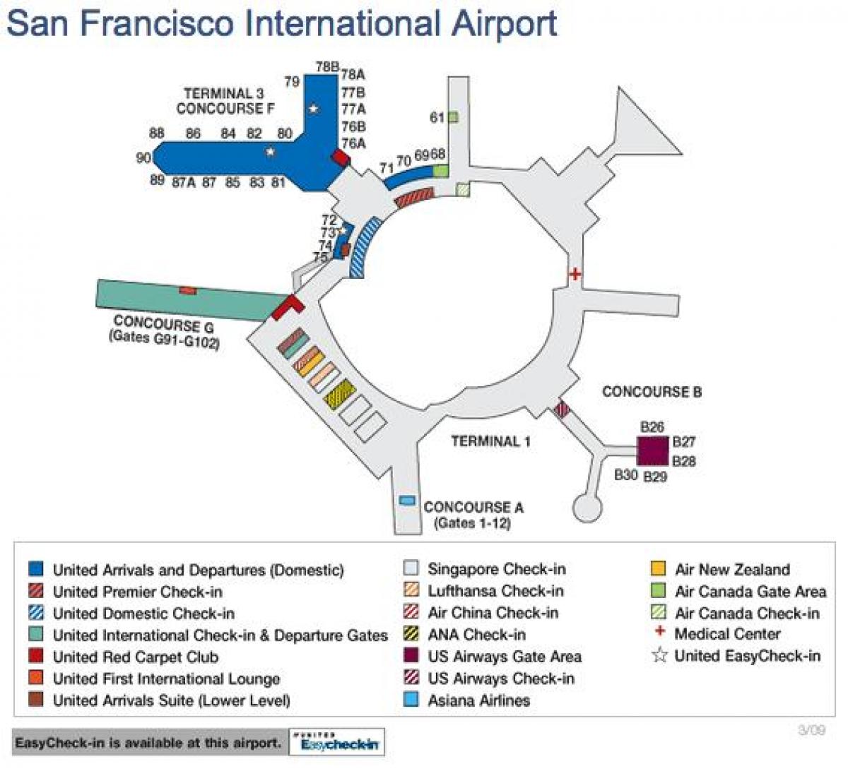 San Francisco terbang peta amerika