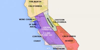 Peta california utara dari San Francisco