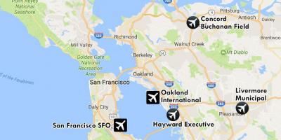 Lapangan terbang terdekat San Francisco peta