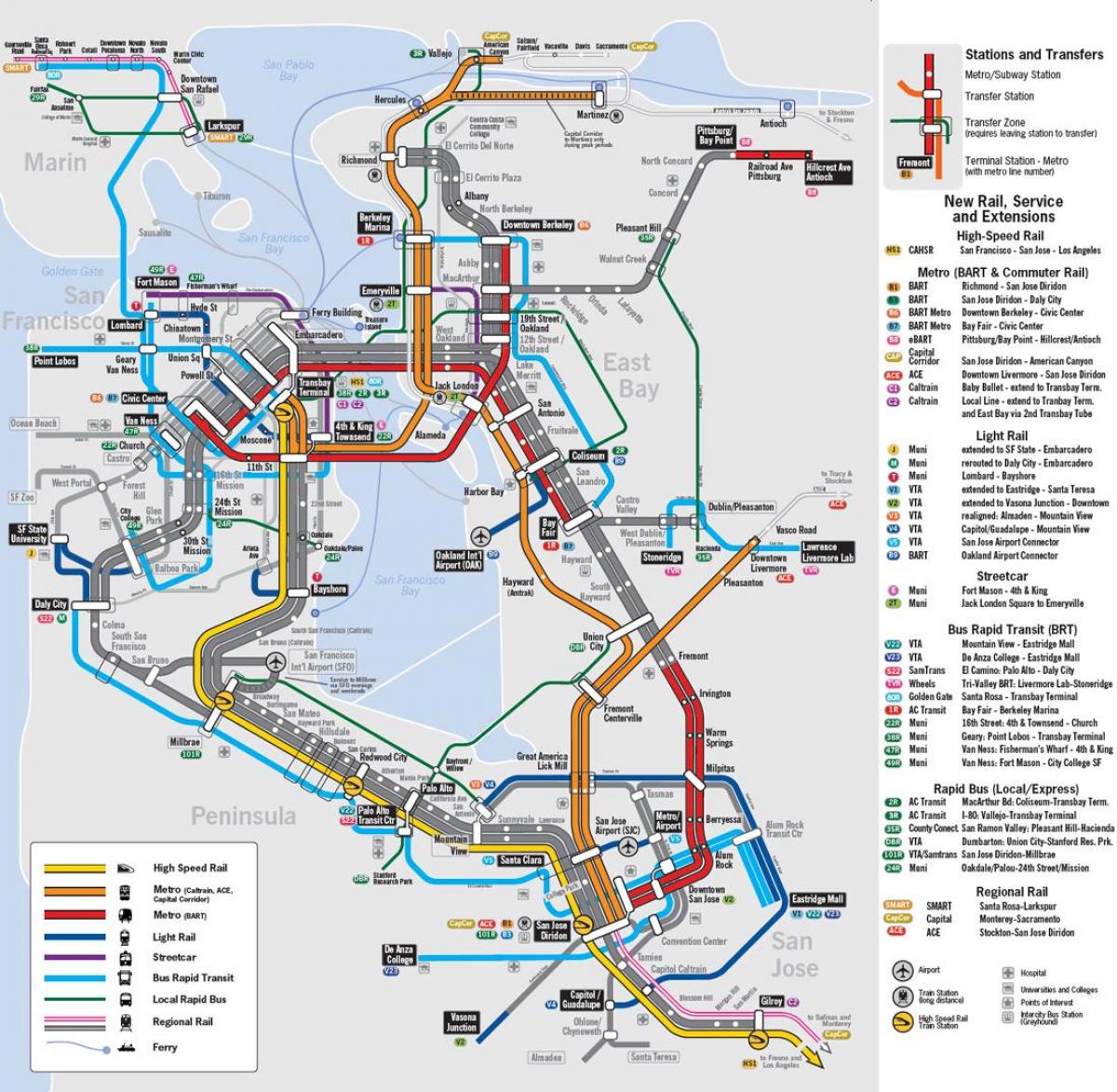 Peta bay area kereta api