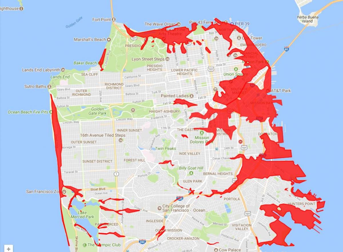 San Francisco kawasan untuk mengelakkan peta