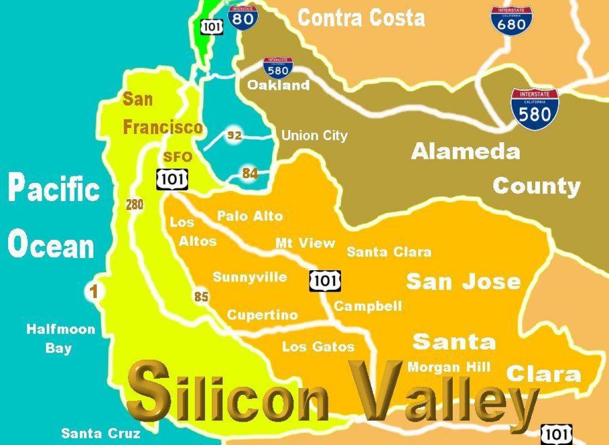 Peta dari lembah silikon lokasi