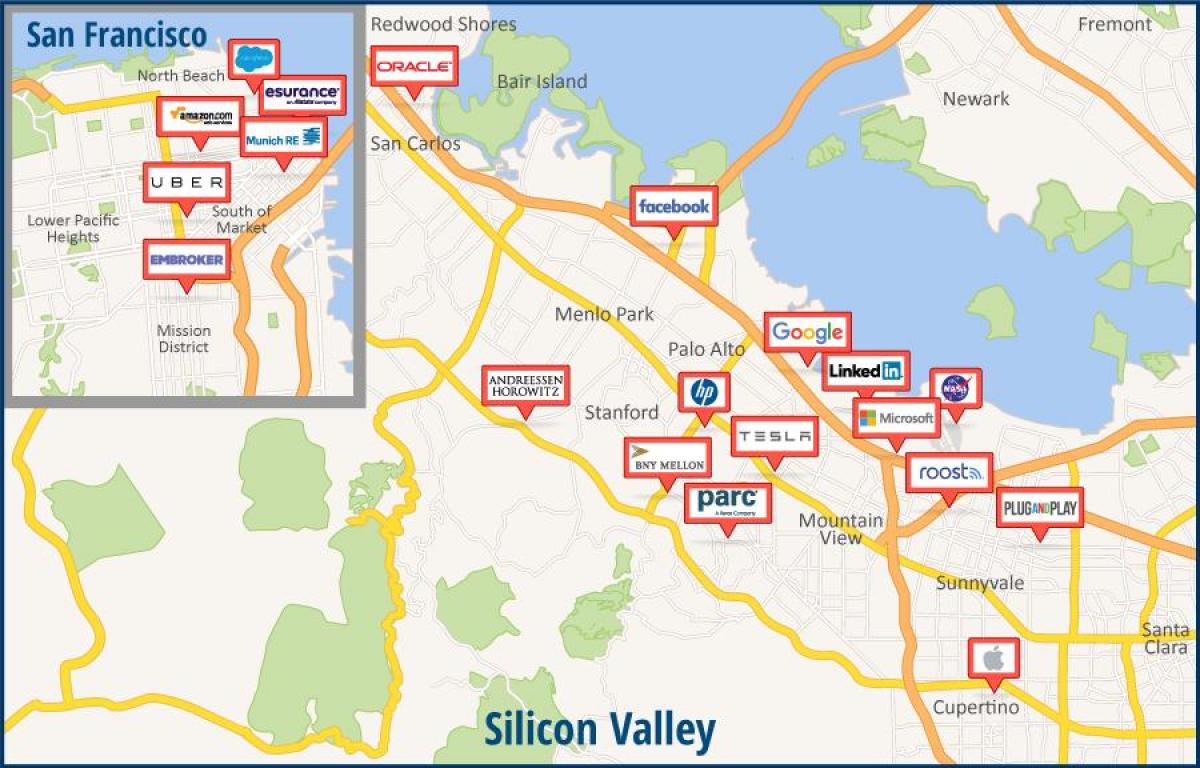 Peta dari lembah silikon tour