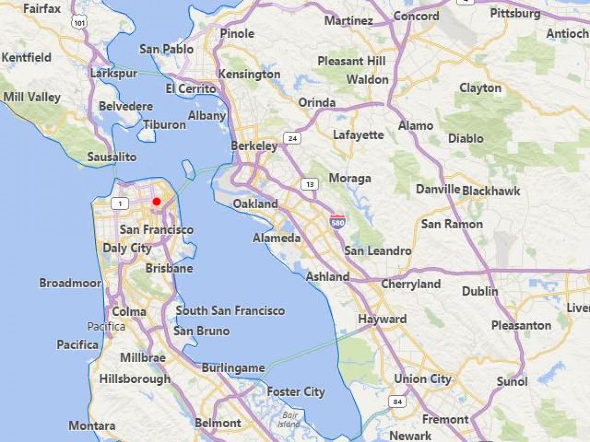 peta bandar california dekat San Francisco