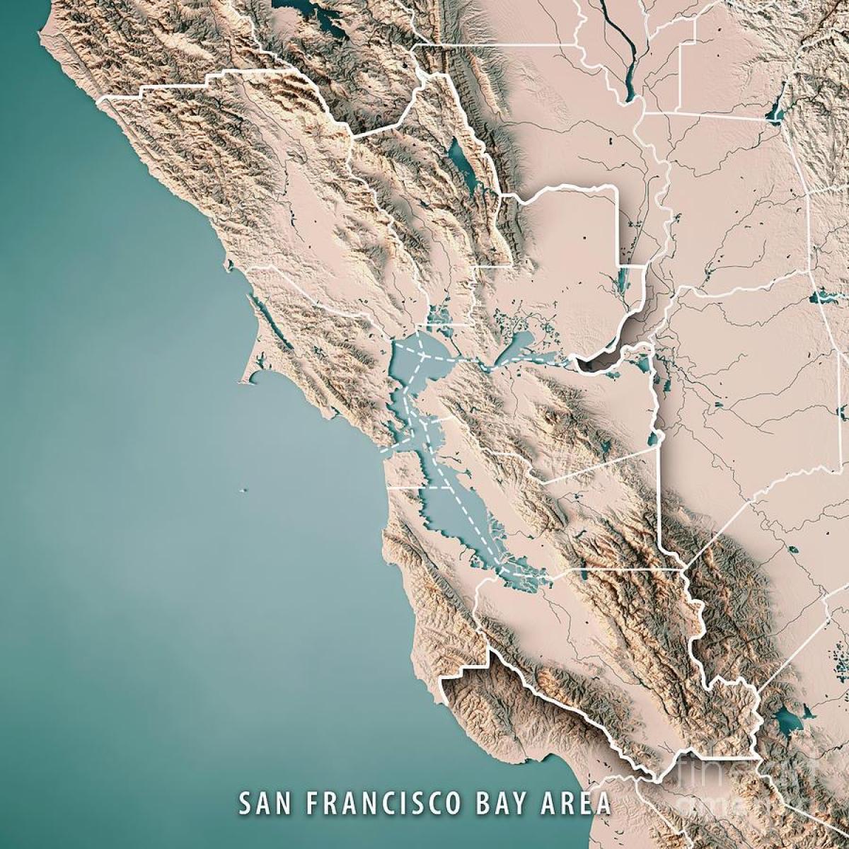 Peta San Francisco bay topografi 