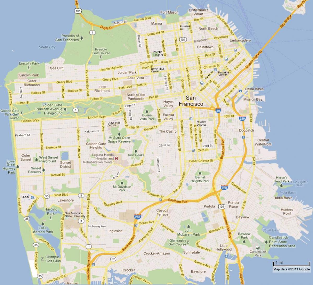San Francisco tempat peta