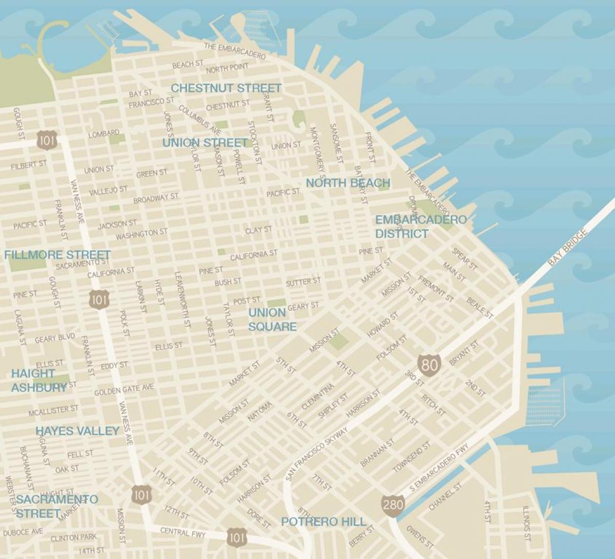 Peta San Francisco daerah pakaian