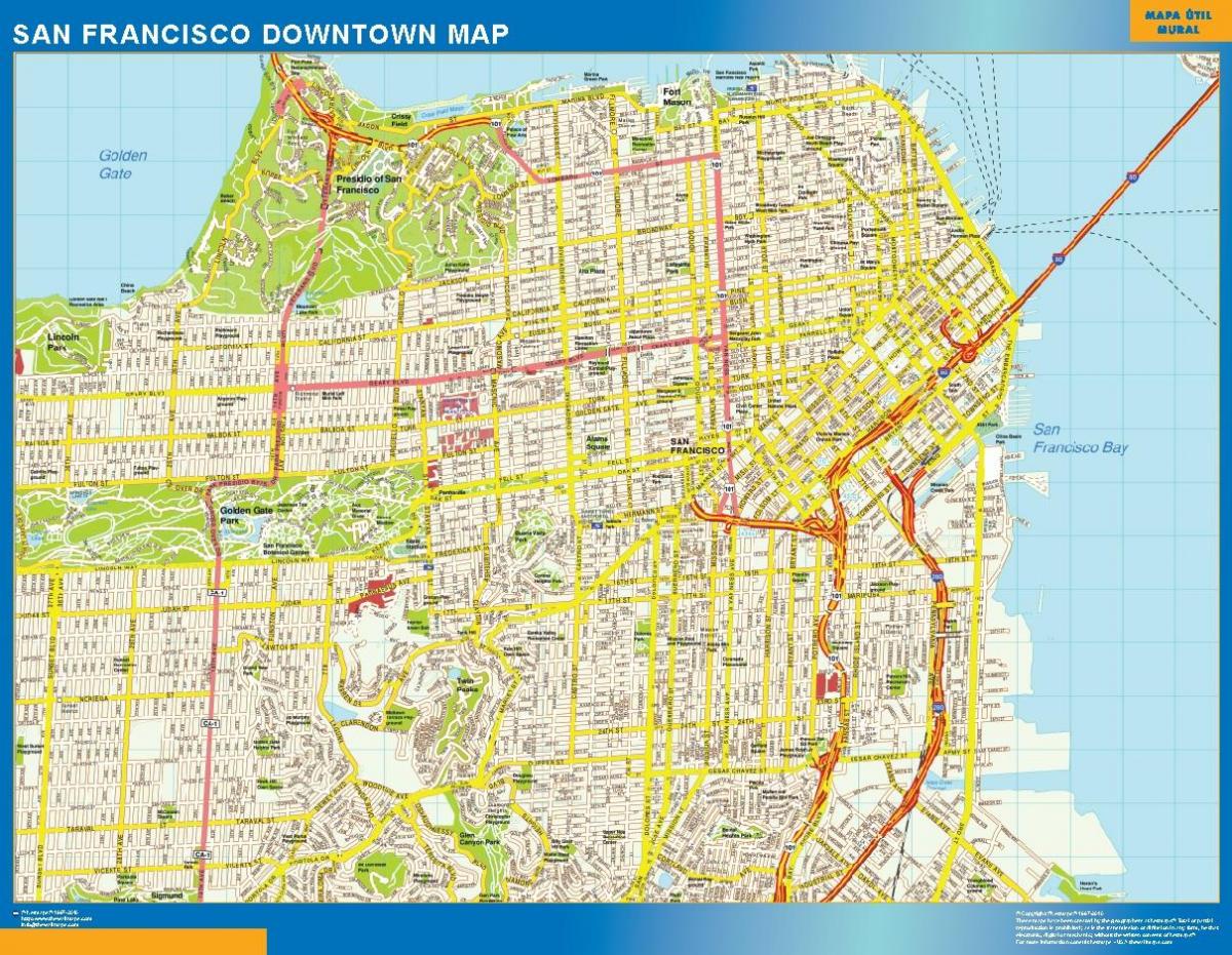 Peta San Francisco dinding