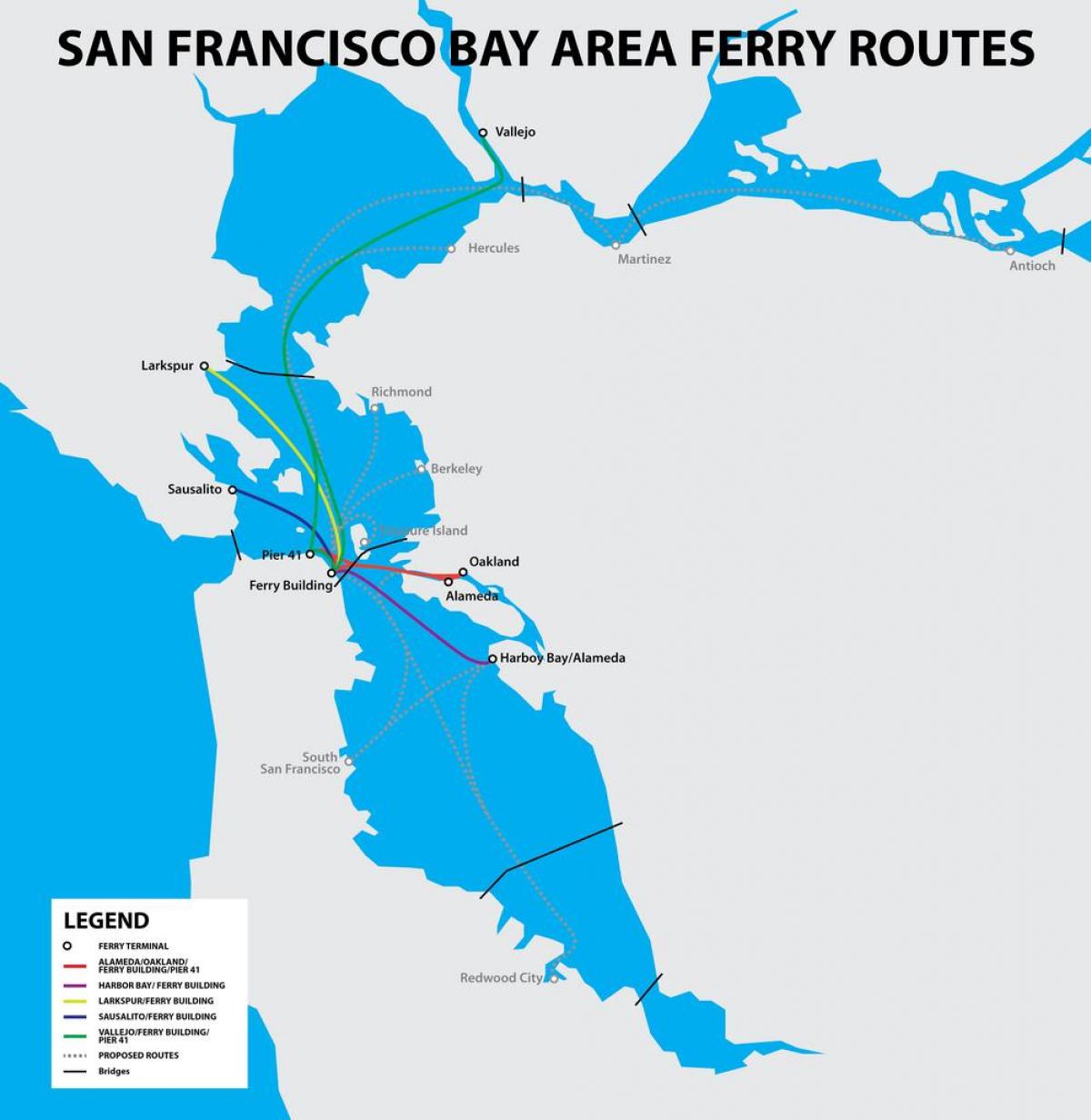 San Francisco bay feri peta