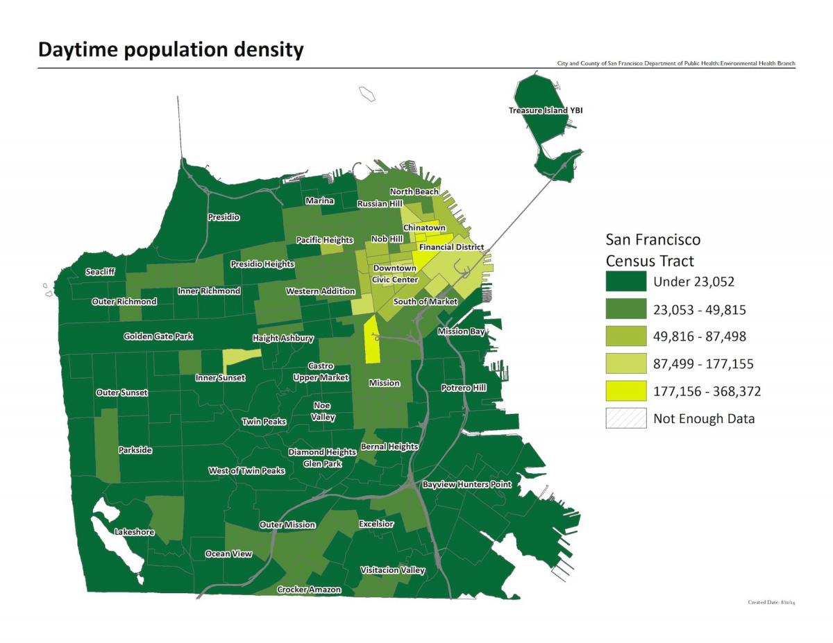 Peta San Francisco kepadatan penduduk