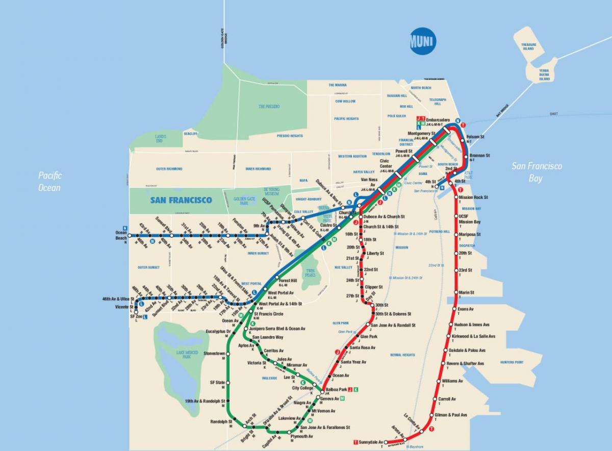Peta San Francisco muni aplikasi