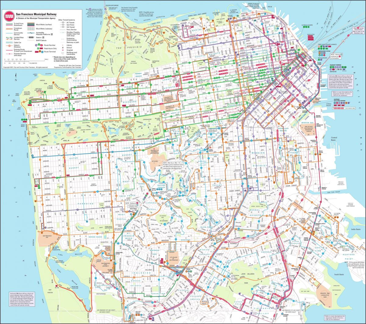 Peta San Francisco municipal kereta api