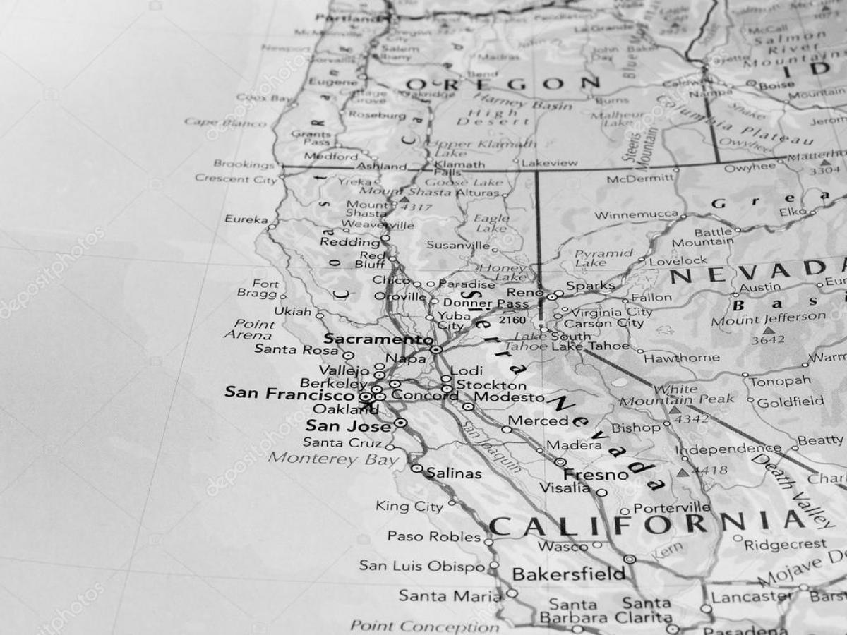 hitam dan putih peta San Francisco