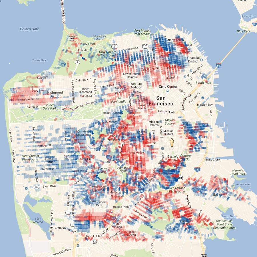 Peta San Francisco ketinggian