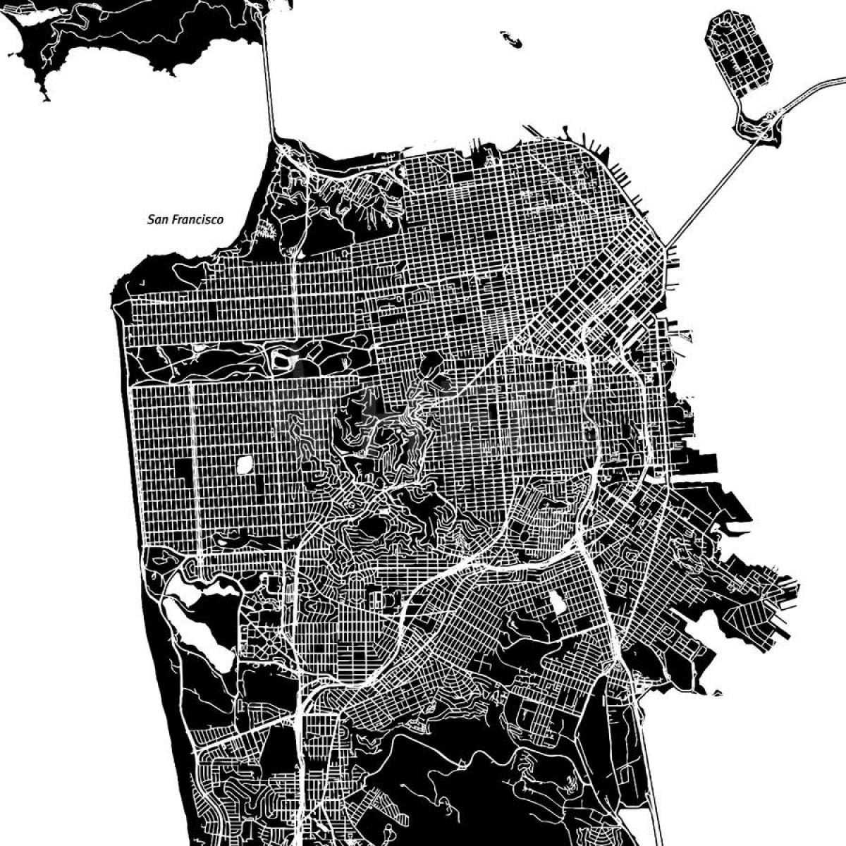 Peta San Francisco vektor
