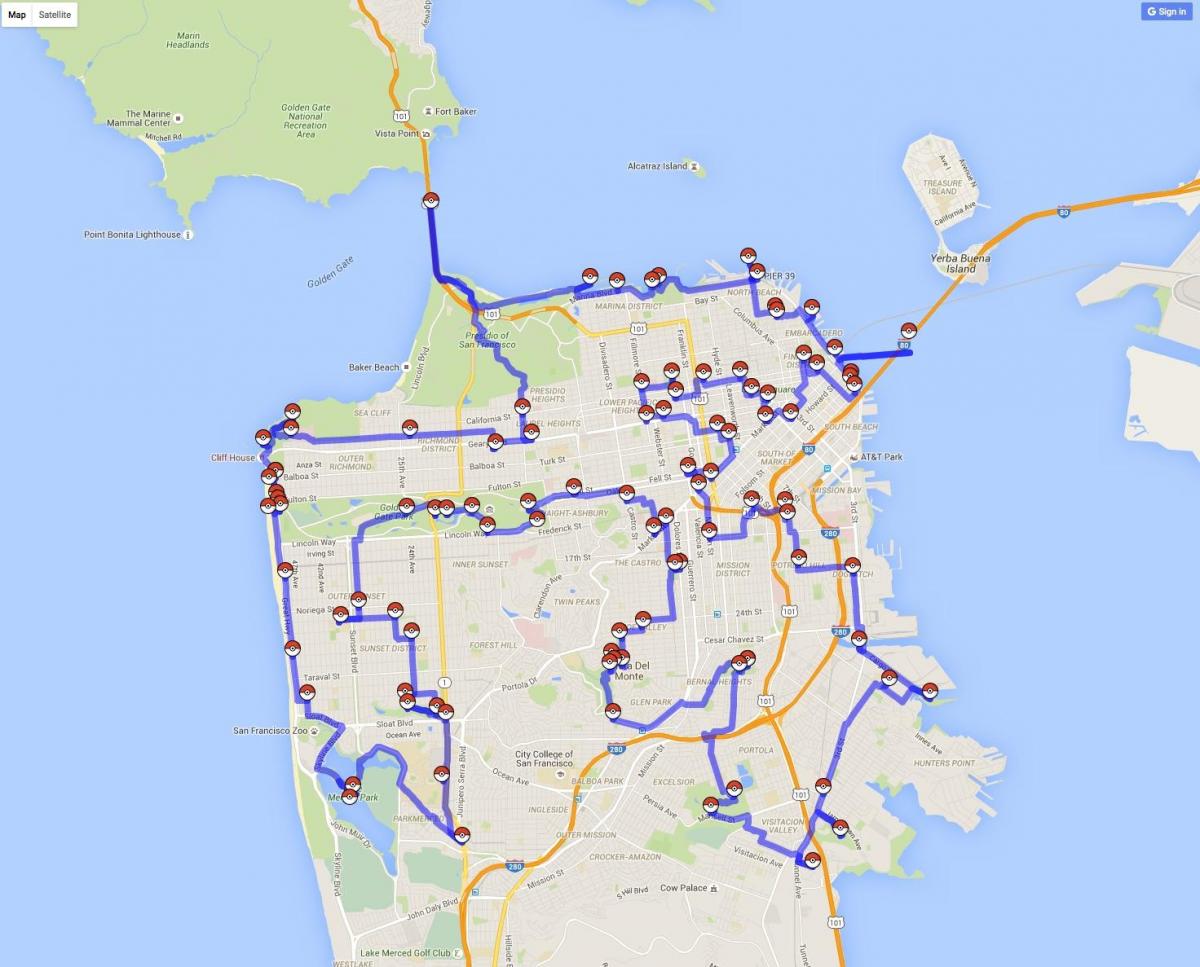 Peta San Francisco pokemon