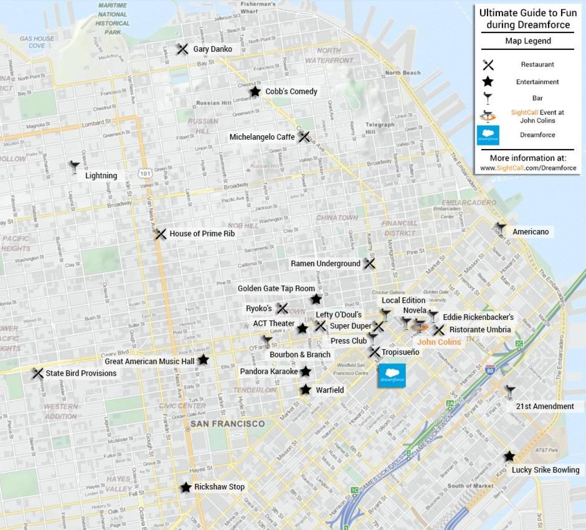 Peta San Francisco restoran