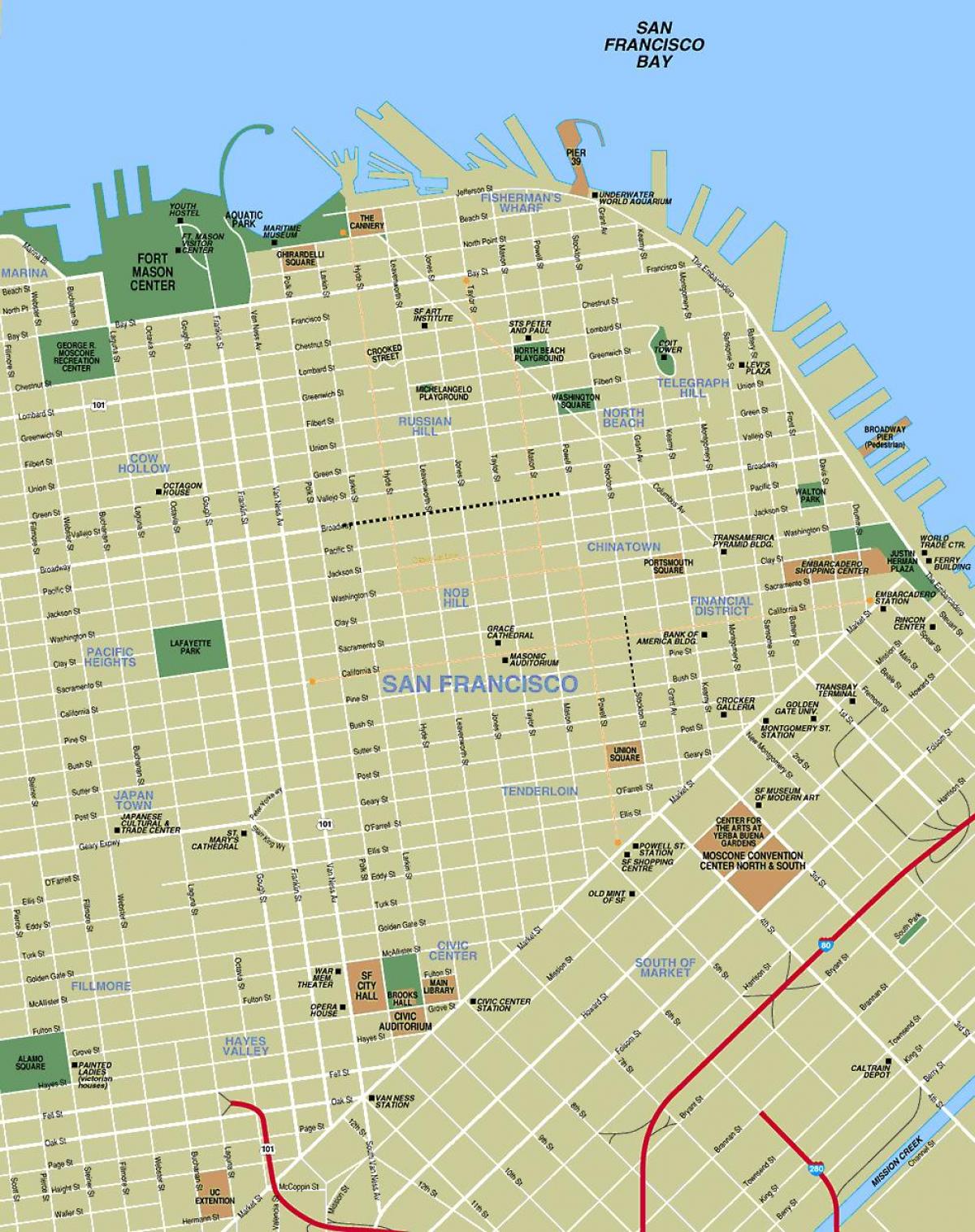 peta tarikan San Francisco