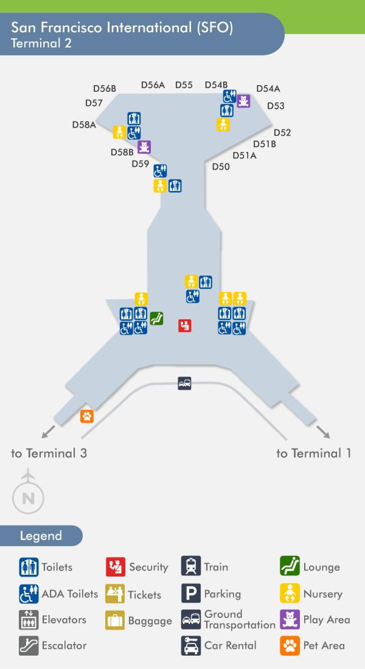 San Francisco terminal lapangan terbang 2 peta