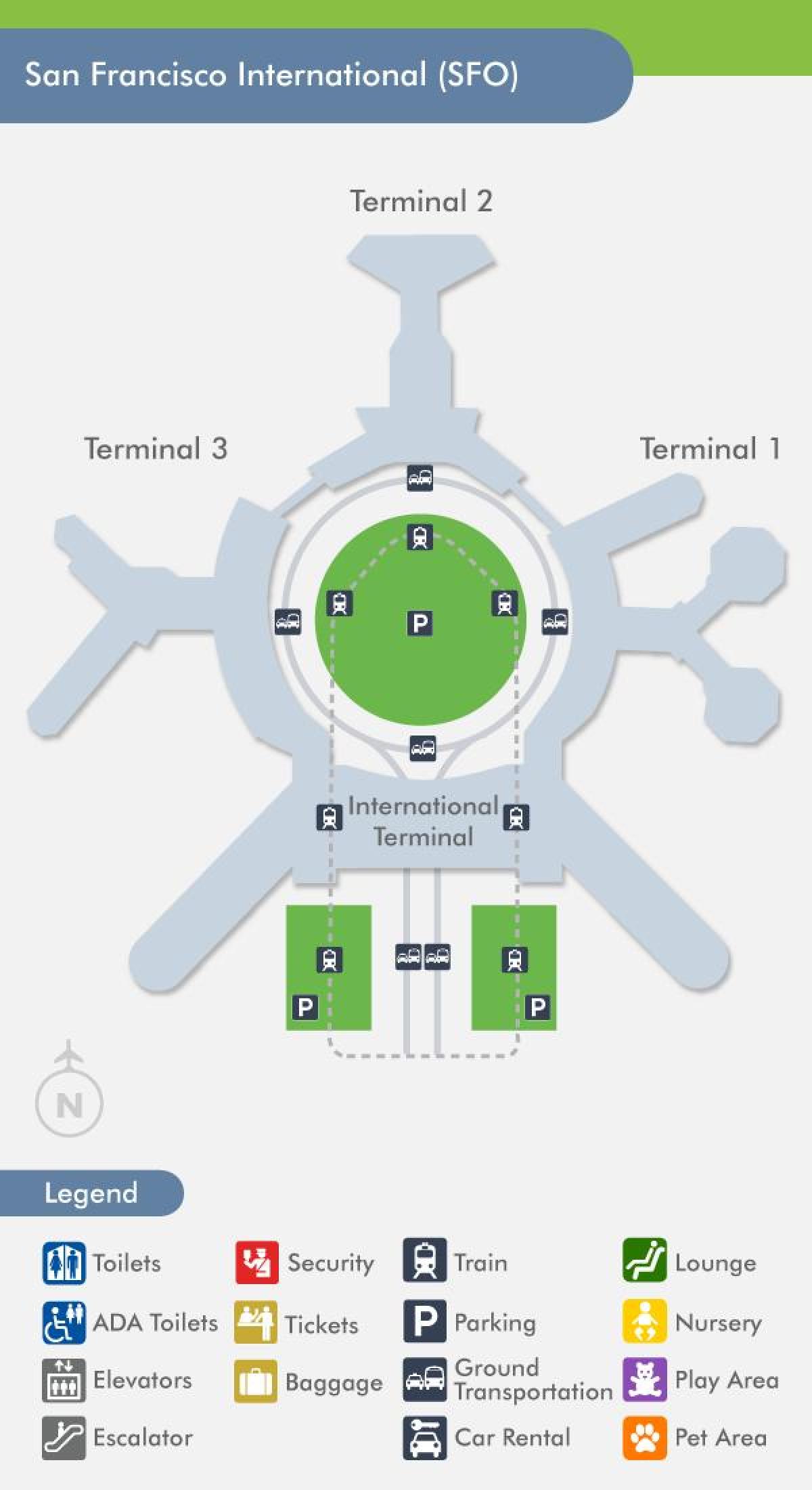 Peta SFO terminal lapangan terbang 1