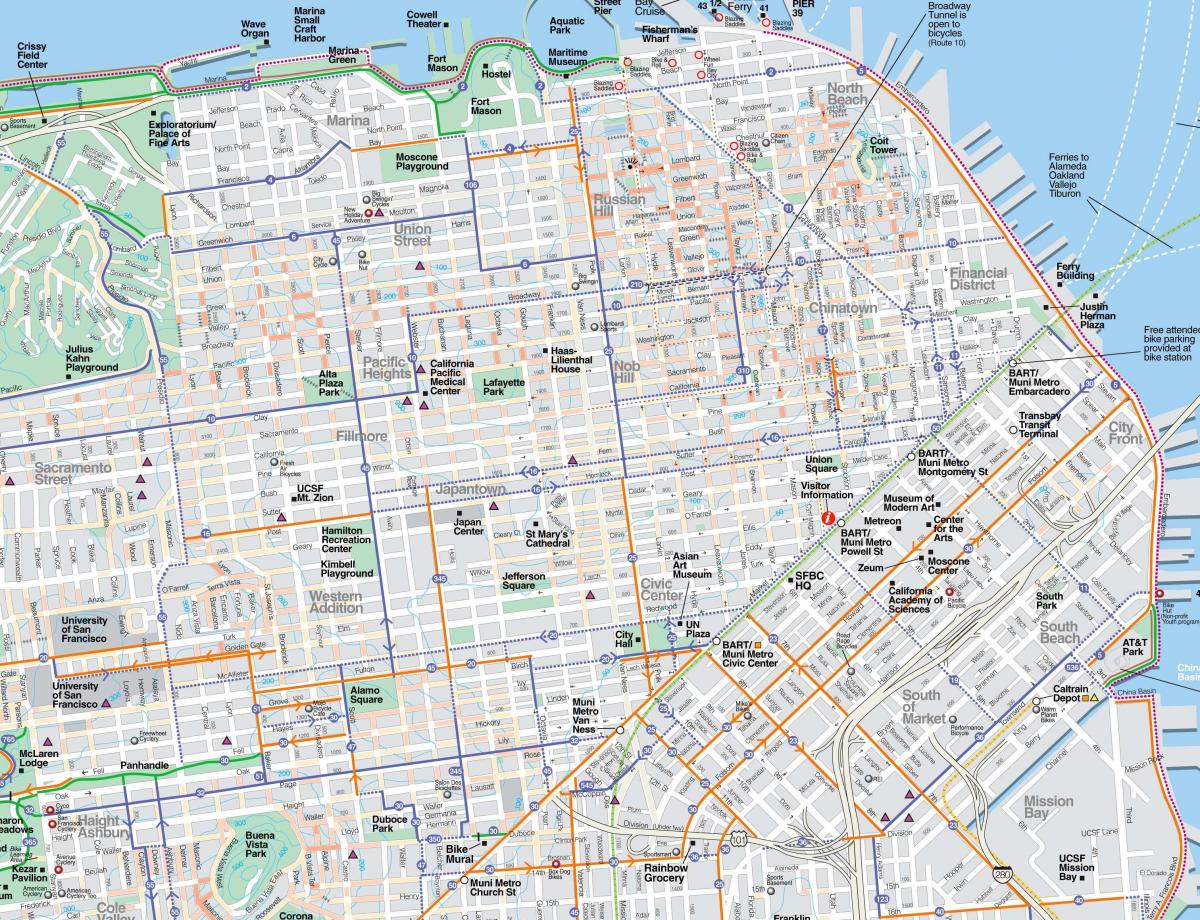 Peta terperinci San Francisco