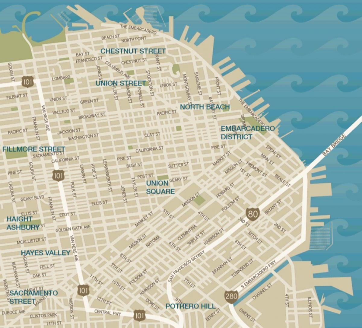 peta bandar San Francisco union square