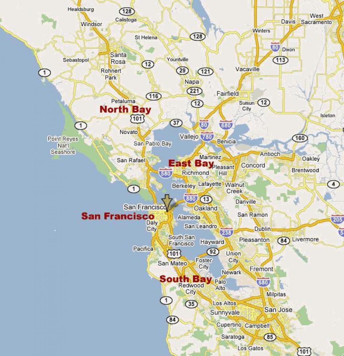 utara california bay area peta